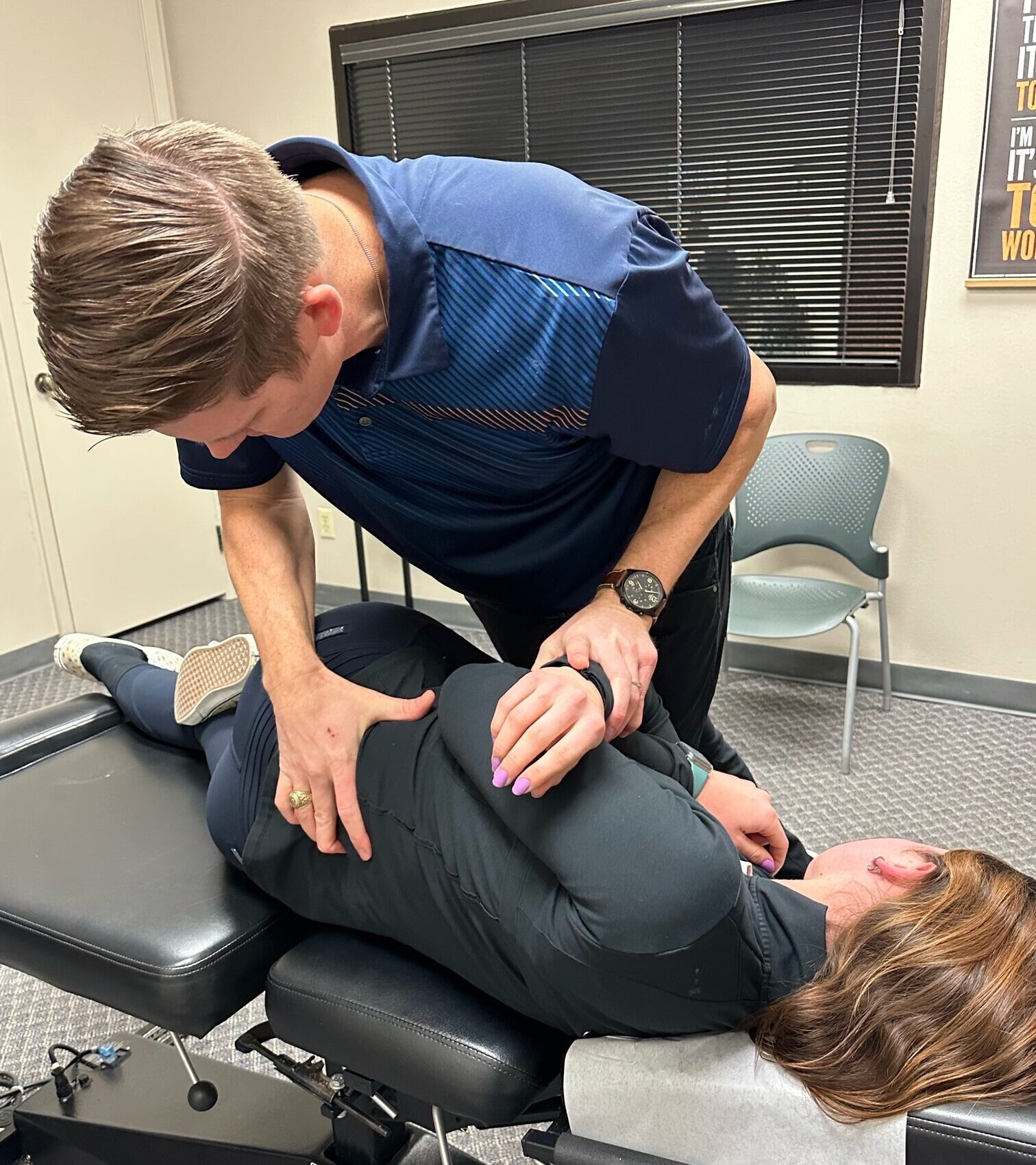 Lowback Chiropractic adjustment by Dr. Brandon Pounds