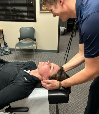 chiropractic neck adjustment by Dr. Brandon Pounds