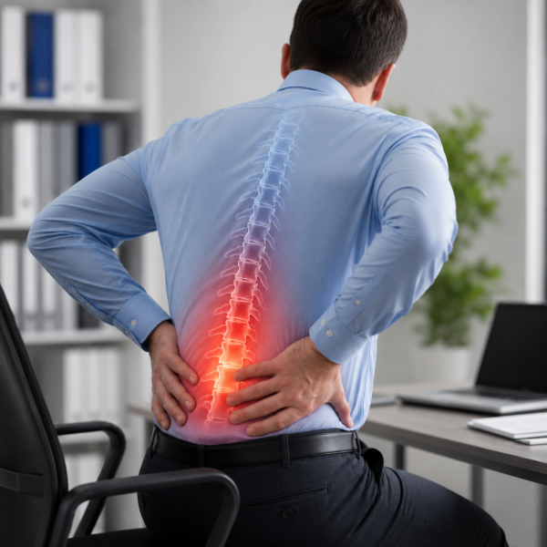 Person experiencing low back pain