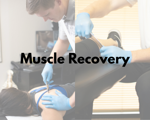 a patient receiving muscle recovery treatment
